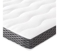 Amazon Basics Surmatelas de Mousse à Mémoire de Forme confortable, Très Moelleux, 160 x 190 x 7 cm, Blanc