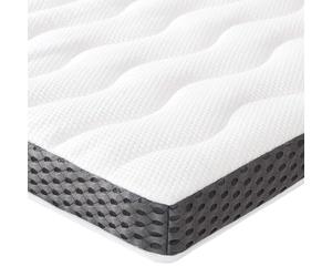 Amazon Basics Surmatelas de Mousse à Mémoire de Forme Confortable, Très Moelleux, 160 x 200 x 7 cm, Blanc