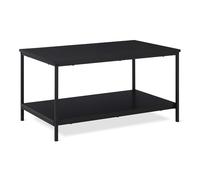 Amazon Basics Table Basse, Rectangulaire, avec Étagère Inférieure, Table d’Appoint de Salon, Style Moderne, Noire, 50,5cm x 80cm x 42cm