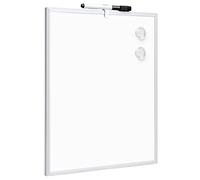 Amazon Basics Tableau Blanc Magnétique Effaçable à Sec, Cadre en Aluminium, Tableau d’Affichage Magnétique, Fixation Murale Adhésive, Pour la Maison, le Bureau, l’École, 28 x 36cm