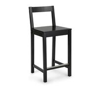 Amazon Basics Tabouret de comptoir de cuisine en bois noir avec un dossier, tabouret de bar et de salle à manger, montage facile, moderne, 88 cm de haut