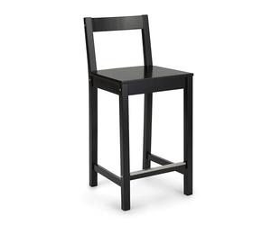 Amazon Basics Tabouret de comptoir de cuisine en bois noir avec un dossier, tabouret de bar et de salle à manger, montage facile, moderne, 88 cm de haut