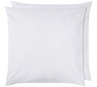 Amazon Basics Taies d'oreiller en microfibre, Blanc éclatant, 65 x 65 cm (Lot de 2)