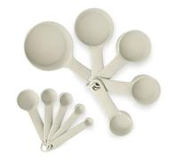 Amazon Basics Tasses et Cuillères à Mesurer, Lot de 10 Pièces, Passent au Lave-Vaisselle, Gris Lin