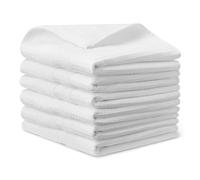 Amazon Basics Torchons de Cuisine en 100% Coton Bio Gaufré - Ultra Absorbants, Séchage Rapide, sans Peluches, 38 x 64 cm, Lot de 6, Blanc