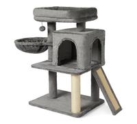 Amazon Basics Tour d’Activités d’Intérieur pour Chats et Chatons à Plusieurs Niveaux avec Griffoirs et 31.1 Maisonnettes, Certifiée FSC, Taille M, Hauteur 79cm, Gris
