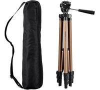 Amazon Basics Trépied 127,0cm pour Appareil Photo Reflex Numérique, Léger, avec Sac, Hauteur Réglable, Champagne