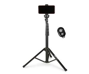 Amazon Basics Trépied Extensible pour Téléphone et Perche à Selfie 162,0cm, avec Télécommande sans Fil, Noir