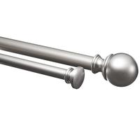 Amazon Basics Tringle à rideaux double extensible avec embouts boule, diamètre 19 mm, 183 à 366 cm, nickel