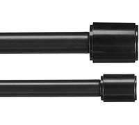 Amazon Basics Tringle à rideaux double extensible avec embouts capuchon, diamètre 19 mm, 183 à 366 cm, noir