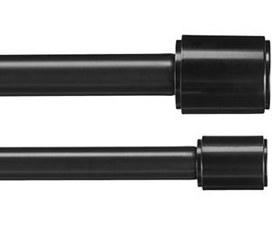 Amazon Basics Tringle à rideaux double extensible avec embouts capuchon, diamètre 19 mm, 183 à 366 cm, noir