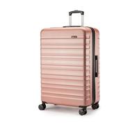 Amazon Basics Valise Rigide Grande - Bagage de Voyage Extensible ABS avec 4 Roulettes Doubles Pivotantes - Résistante aux Rayures et Légère - 78 x 52,6 x 32cm - Or Rose