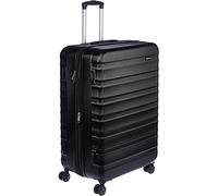 Amazon Basics Valise Rigide Grande - Bagage de Voyage Extensible ABS avec 4 Roulettes Doubles Pivotantes - Résistante aux Rayures et Légère - 78 x 52,6 x 32cm - Noir