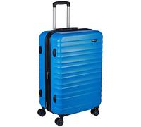 Amazon Basics Valise Rigide Moyenne - Bagage de Voyage Extensible ABS avec 4 Roulettes Doubles Pivotantes - Résistante aux Rayures et Légère - 68 x 45,1 x 28,6cm - Bleu Clair