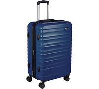 Amazon Basics Valise Rigide Moyenne - Bagage de Voyage Extensible ABS avec 4 Roulettes Doubles Pivotantes - Résistante aux Rayures et Légère - 68 x 45,1 x 28,6cm - Bleu Marine