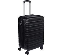 Amazon Basics Valise Rigide Moyenne - Bagage de Voyage Extensible ABS avec 4 Roulettes Doubles Pivotantes - Résistante aux Rayures et Légère - 68 x 45,1 x 28,6cm - Noir