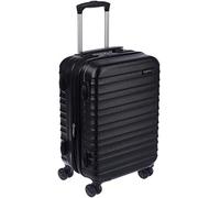 Amazon Basics Valise Rigide Petite - Bagage à Main Extensible ABS avec 4 Roulettes Doubles Pivotantes - Résistante aux Rayures et Légère - 55 x 37,5 x 25,5cm - Noir