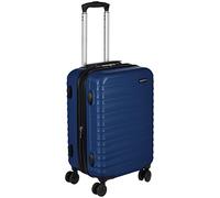 Amazon Basics Valise Rigide Petite - Bagage à Main Extensible ABS avec 4 Roulettes Doubles Pivotantes - Résistante aux Rayures et Légère - 55 x 37,5 x 25,5cm - Bleu Marine
