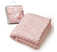 Amazon - Couverture pour bébé avec doublure en sherpa - Bulles rose clair