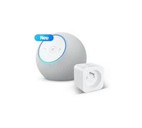 Amazon Echo Dot Max (nouvelle génération) | Blanc + WiZ Prise Connectée, Fonctionne avec Alexa - Kit de démarrage Maison connectée