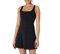 Amazon Essentials Active FormFlex Robe de Tennis débardeur Douce comme du Beurre pour Femme avec Body intégré, Soutien-Gorge et Short, Noir, XS