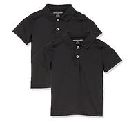 Amazon Essentials Active Performance Lot de 2 Polos à Manches Courtes pour Tout-Petit garçon - Noir - 4 Ans