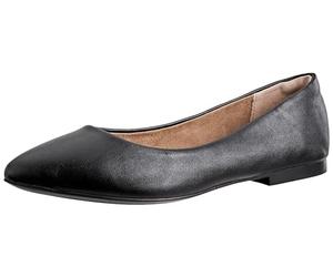 Amazon Essentials Ballerines plates à bout pointu pour femme, cuir synthétique, noir, pointure 47