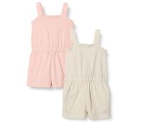 Amazon Essentials Barboteuse en Maille Bébé fille, Lot de 2, Avoine Chiné/Rose, 5 ans