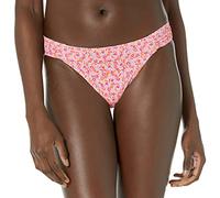Amazon Essentials Bas de Bikini à Bande Plissée Latérale Femme, Pêche Pâle Micro-Fleuri, 44