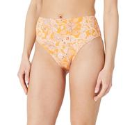 Amazon Essentials Bas de Bikini Échancré Taille Haute Femme, Jaune Multi Folk Floral, 48