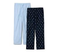 Amazon Essentials Bas de Pyjama Pleine Longueur en Popeline de Coton Extensible Homme, Lot de 2, Bleu Clair/Canards, M