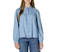 Amazon Essentials Blouse à Manches Longues en Chambray Denim Coupe décontractée pour Femme, Bleu glacé délavé, XL