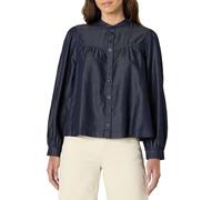 Amazon Essentials Blouse à Manches Longues en Chambray Denim Coupe décontractée pour Femme, délavé, Taille S