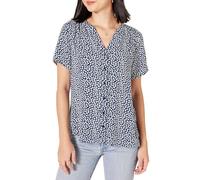 Amazon Essentials Blouse Tissée à Manches Courtes et Coupe Décontractée Femme, Bleu Blanc Pétale, L
