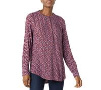 Amazon Essentials Blouse Tissée à Manches Longues Femme, Bleu Bordeaux Marguerites, M
