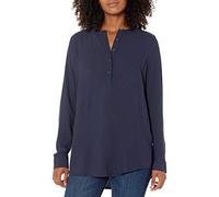 Amazon Essentials Blouse Tissée à Manches Longues Femme, Bleu Marine, S