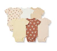 Amazon Essentials Body à Manches Courtes Mixte Bébé, Lot de 6, Multicolore/Tigre, Prématuré