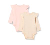 Amazon Essentials Body à manches longues à volants Bébé Fille, Lot de 2, Avoine Chiné/Rose Pâle, Prématuré