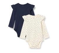 Amazon Essentials Body à manches longues à volants Bébé fille, Pack 2, Bleu Marine/Points, Prématuré