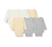 Amazon Essentials Body à Manches Longues Mixte Bébé, Lot de 6, Beige/Blanc/Gris Clair Chiné, Prématuré