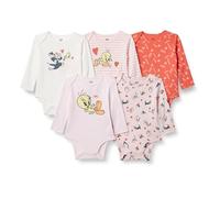 Amazon Essentials Body à Manches Longues Unisexe - Bébé, Lot de 5, Bugs Bunny et Ses Amis, 0-3 mois
