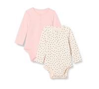 Amazon Essentials Body Henley à manches longues Mixte Bébé, Lot de 2, Points/Rose Pâle, Prématuré