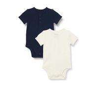 Amazon Essentials Body Henley Mixte bébé, Lot de 2, Avoine Chiné/Bleu Marine, Prématuré