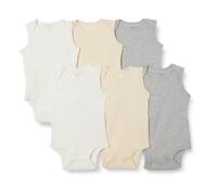 Amazon Essentials Body sans Manche Mixte Bébé, Lot de 6, Beige/Blanc/Gris Clair Chiné, Prématuré