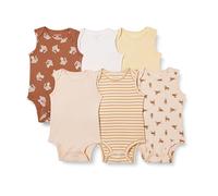 Amazon Essentials Body sans Manche Mixte Bébé, Lot de 6, Multicolore/Tigre, 12 mois