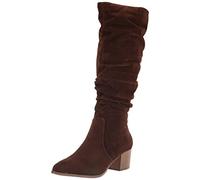 Amazon Essentials Bottes Hautes À Talons Carrés Femme, Brun Caramel Foncé, 39.5 EU Large