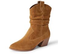 Amazon Essentials Bottes Style Western, Hauteur Mi-Mollet Femme, Havane, 43 EU