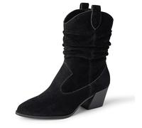 Amazon Essentials Bottes Style Western, Hauteur Mi-Mollet Femme, Noir, 38 EU