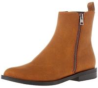 Amazon Essentials Bottines Plates à Fermeture éclair extérieure Femme, Havane Simili Suède, 42 EU