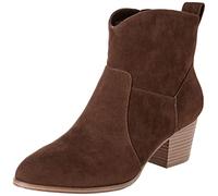 Amazon Essentials Bottines Type Western à Talons Épais Femme, Brun Caramel Foncé, 38.5 EU